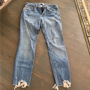 Zara Distressed Blue Denim Jeans 8